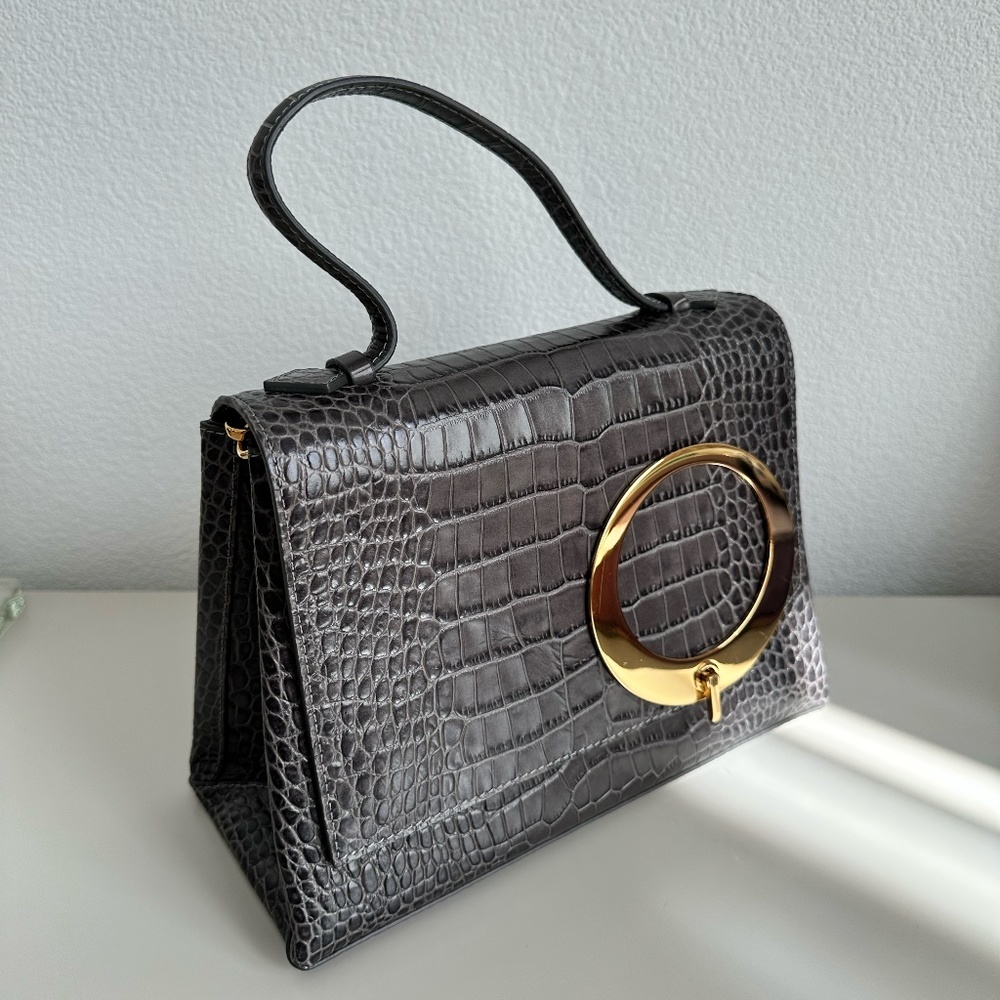 Embossed Leather Handle Bag